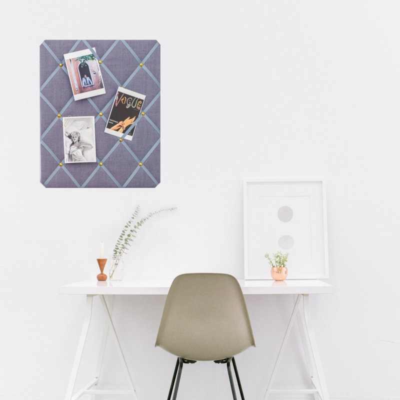 Fabric Covered, 48cm H x 40cm W, Light Grey/Copper