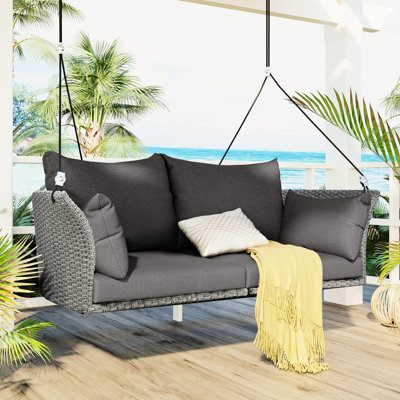 2 balançoires suspendues, tissu imperméable, véranda confortable facile à installer avec coussin et coussins amovibles