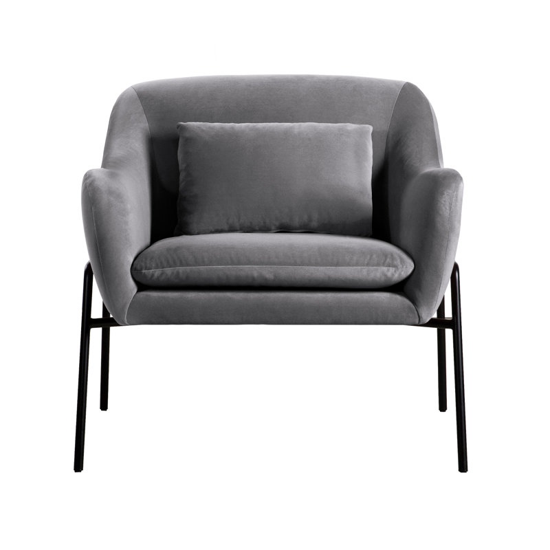 Fauteuil large en velours 32,9 po Bloch, Gris