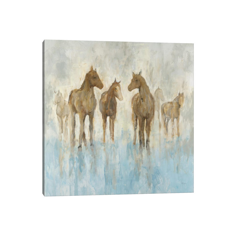 Horses 1 Piece Wrapped Canvas Painting, 45.72 cm H x 45.72 cm W x 1.91 cm D