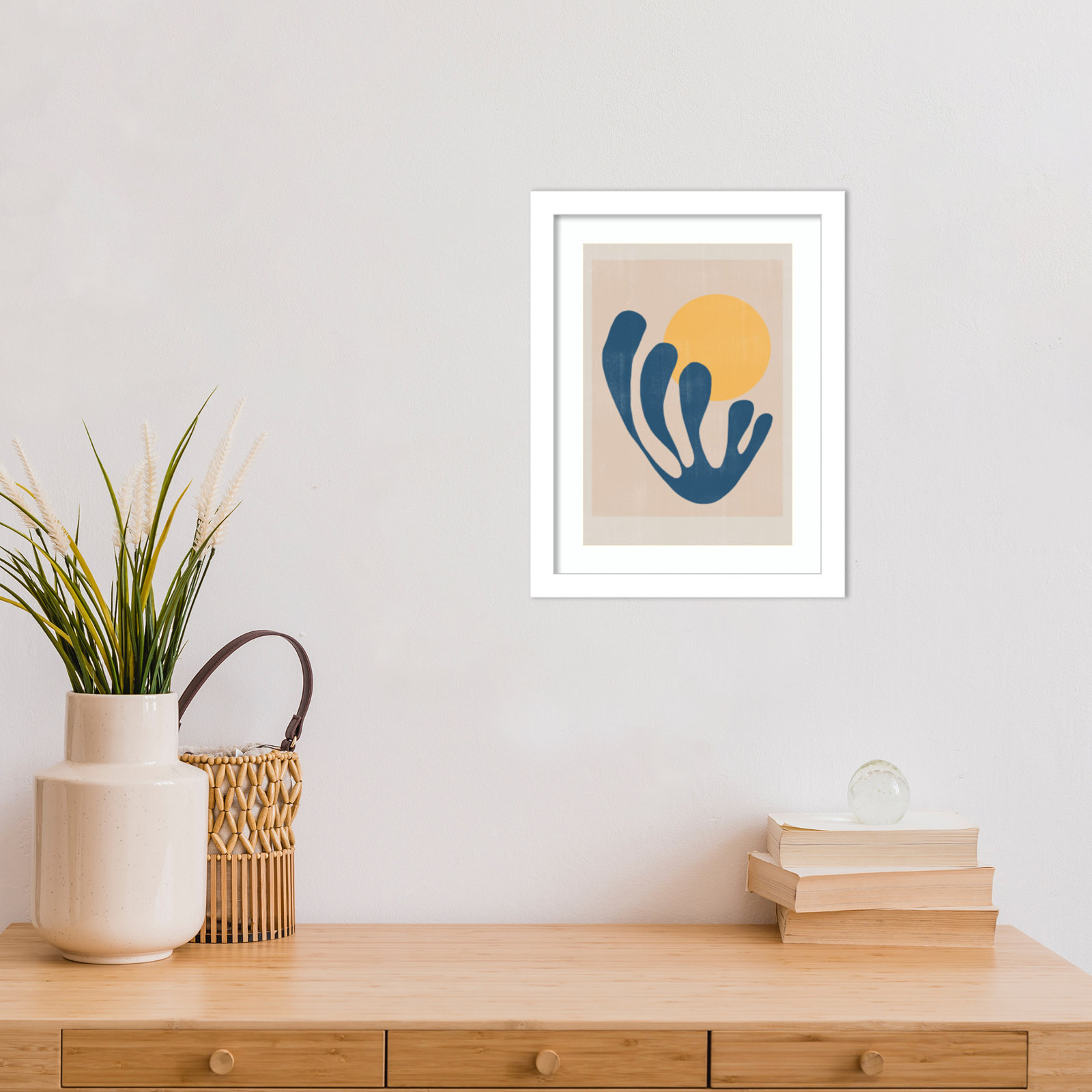 Giese "Modern Plant No. 1" Print, White , 13" H x 10" W