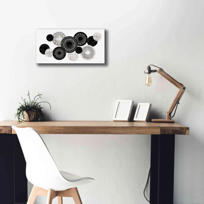 «Textured Circles» par Cindy Jacobs, estampe numérique sur toile, 60 po x 30 po