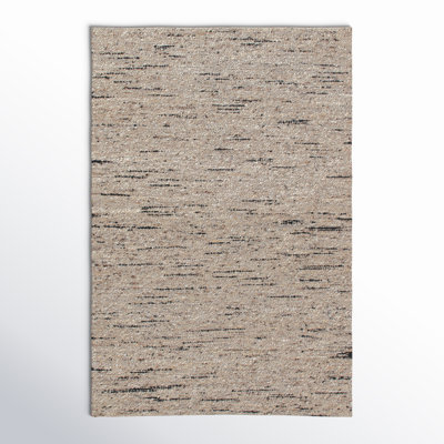 Striped Handmade Area Rug in Beige/Black