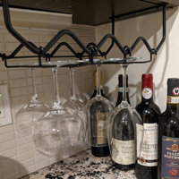 Spinella 4 Bottle Hanging Wine Bottle and Glass Rack Finish: Chrome