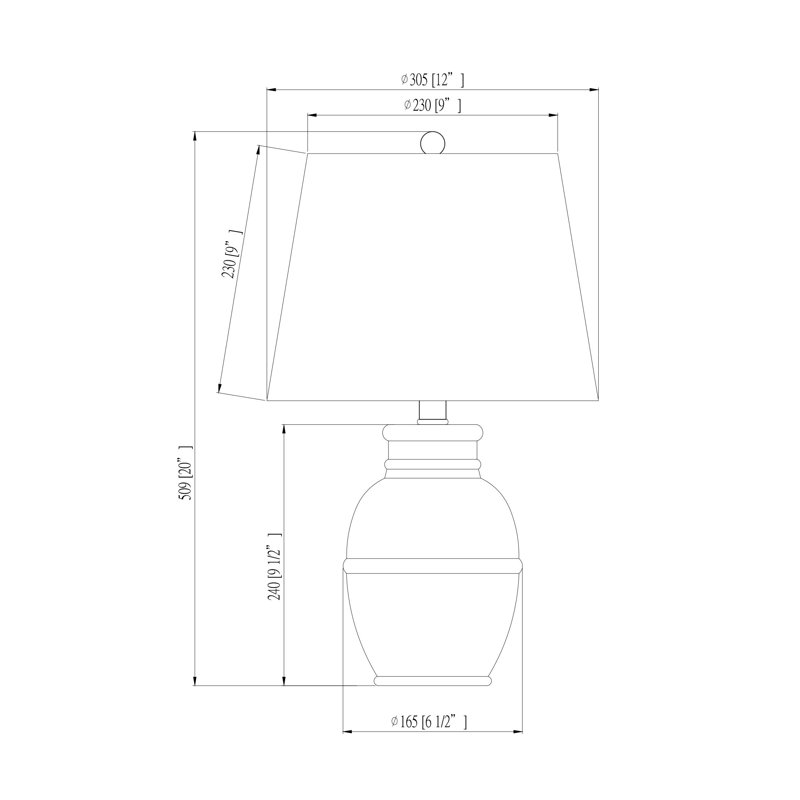 Lampe de table grise 19,75 "Altura