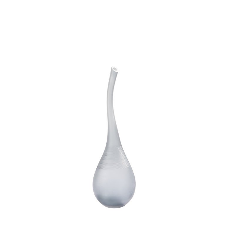 Bouteille à courbure, H 19 po x l 5,5 po x P 5,5 po, Gris