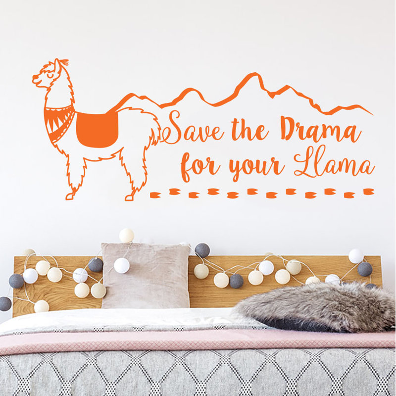 «Save the Drama for your Llama», adhésif décoratif, Orange