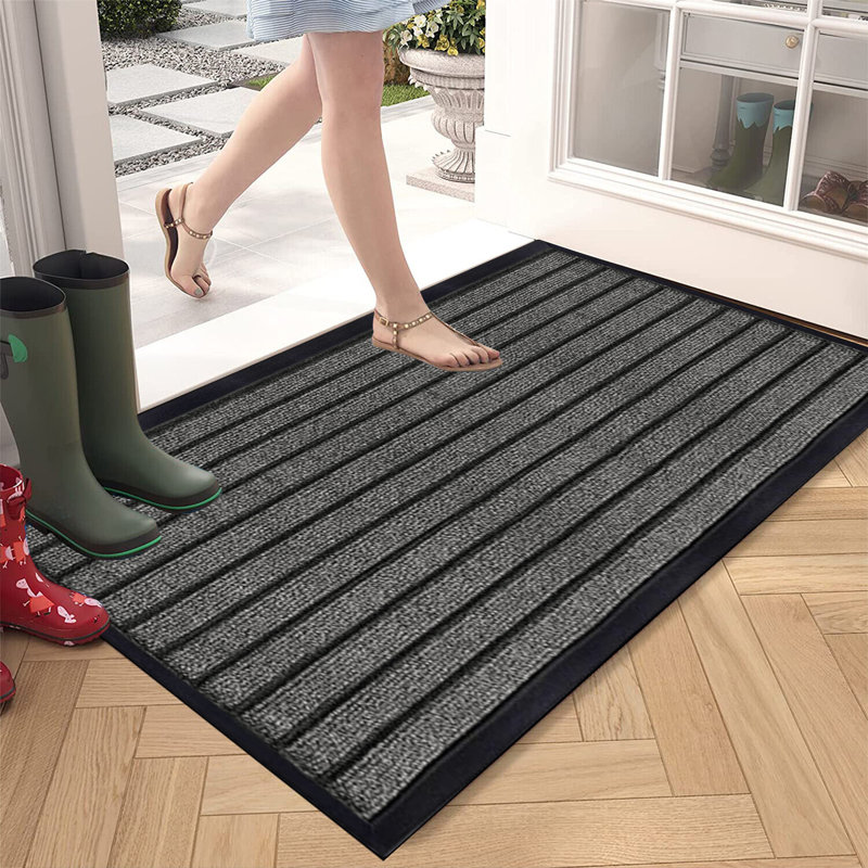 Mavra Non-Slip Indoor Outdoor Door Mat, 80 x 150, Grey