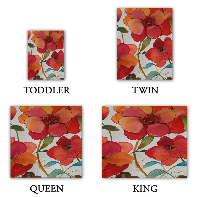 Ensemble de housse de couette en microfibre DiaNoche par Ruth Palmer - rose orange floral 2
