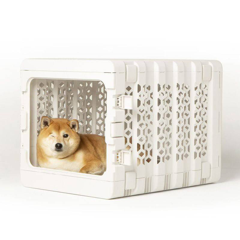 PAWD® | Modern Dog & Pet Crate - Caisse pliable pour chiens, Moyen (H 21 x l 20 x L 26), Blanc