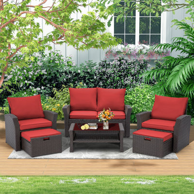 Ensemble de conversation modulaire avec coussins 6 pièces