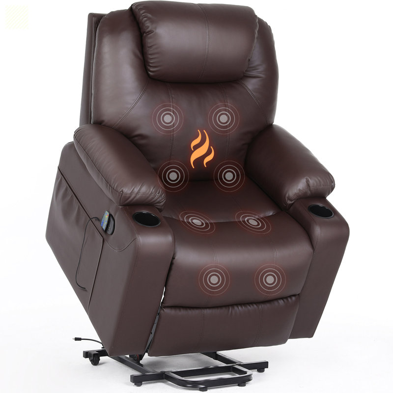 Fauteuil inclinable en cuir Kyvin, Similicuir brun