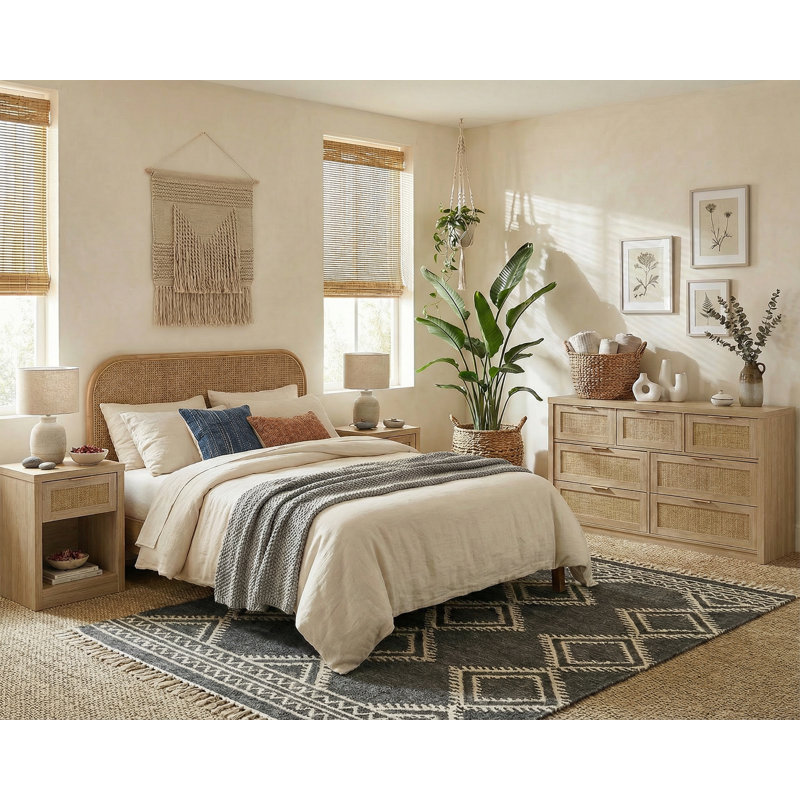 Dearbhaile Dresser & Nightstand Set, Light Oak