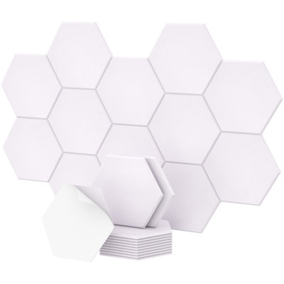 Paquet de 12 panneaux isolants hexagonaux auto-adhésifs, panneau insonorisant haute densité pour murs 12 po x 10 po x 0,4 po Tonor
