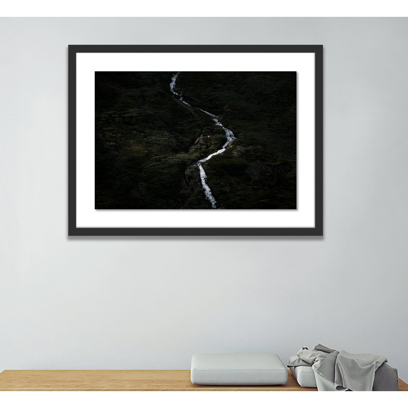 Winding Print by Michael Schauer, 18" H x 24" W x 1.5" D, Black