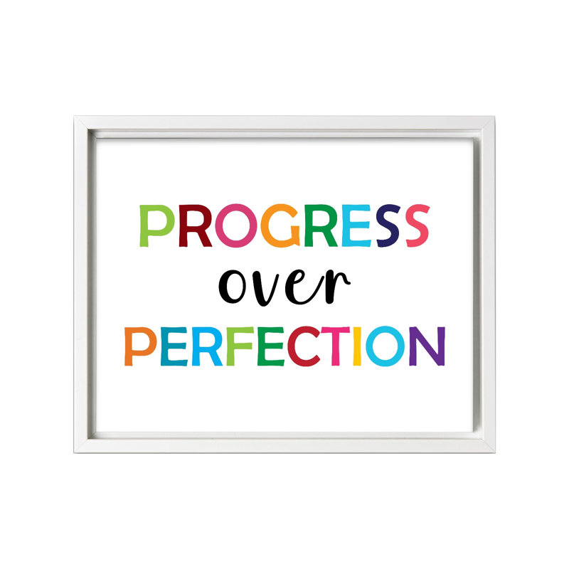 Progrès par rapport à la perfection, Canevas, H 18 po x l 24 po, Encadrement blanc