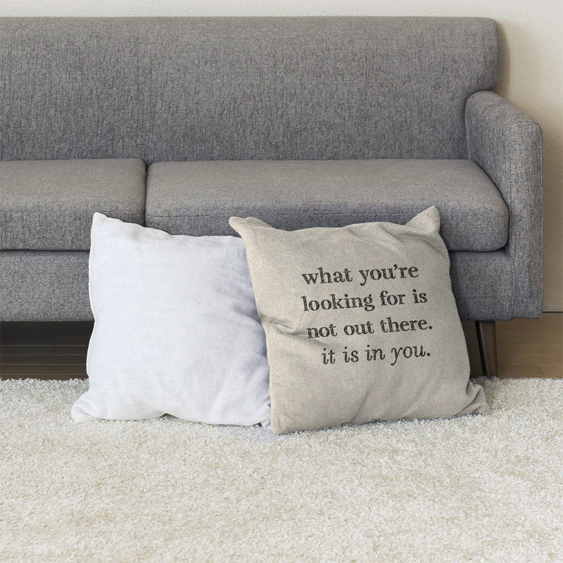 Coussin de sol, 40 po x 40 po, Blanc / Noir