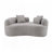 Teddy Velvet Fabric Curved Loveseat-1109076972-1134214748