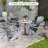 Wooden Adirondack Rocking Chair Outdoor Lounge Chair Fire Pit Seating With Slatted Wooden Design