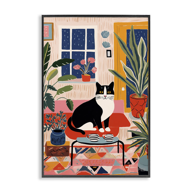 Giclée éclectique de salon par Roozbeh Bahramali, H 18 po x l 12 po, Giclée encadrée noir minuit