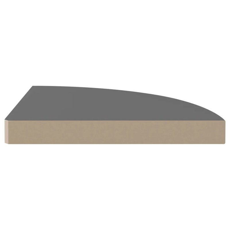 Arsi Corner Shelf, 3.8cm H x 35cm W x 35cm D, High Gloss Grey