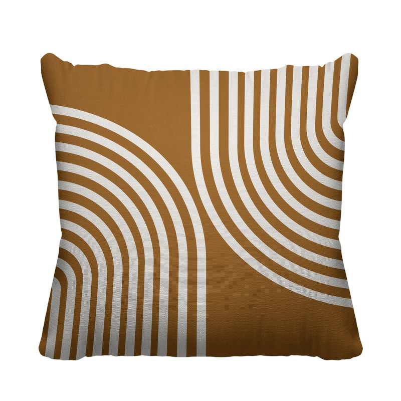 Coussin décoratif intérieur / extérieur Max Abstarct, L 15 po x H 15 po, Orange