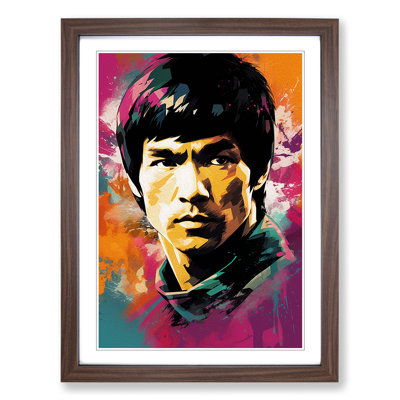 Bruce Lee Colour Field Art - Framed Print