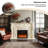 73.23"White Solid Wood Simulated Flame Electric Fireplace-482350951