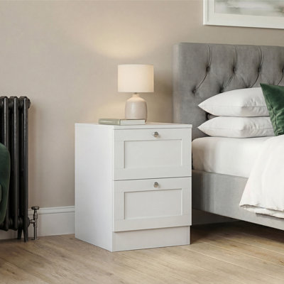 Tasneem 2 Drawer Bedside Table Compact Nightstand Storage Cabinet Modern Bedroom Side Table
