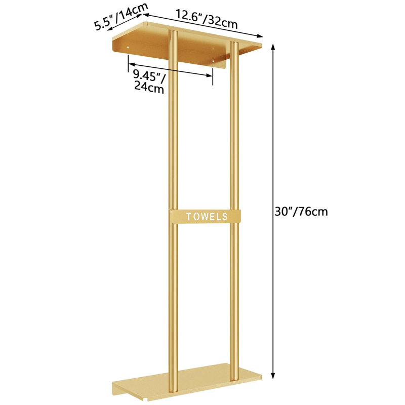 32 cm L Stainless Steel Towel Rack, Gold