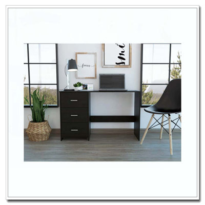 Ventura 3-Drawer Writing Desk Black Wengue