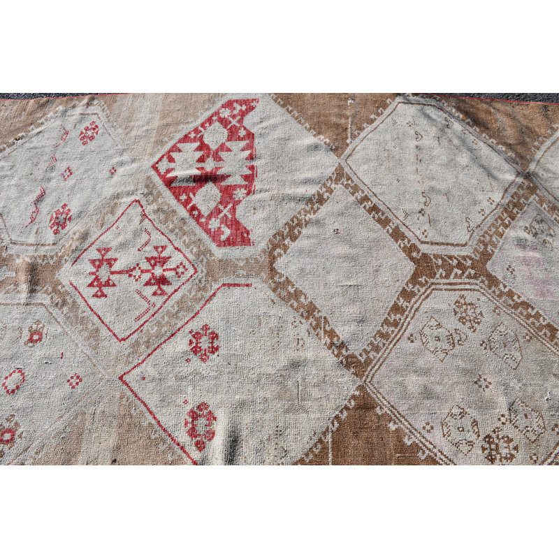 Tapis de couloir long en laine Oushak