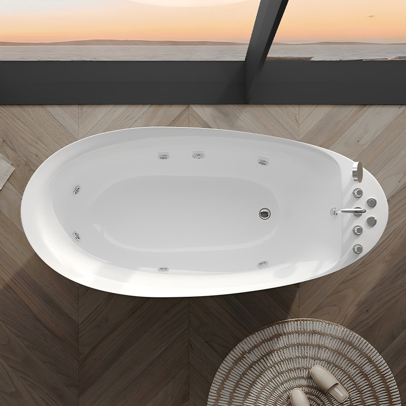 Baignoire tourbillon autoportante 66,93 po x 31,50 po