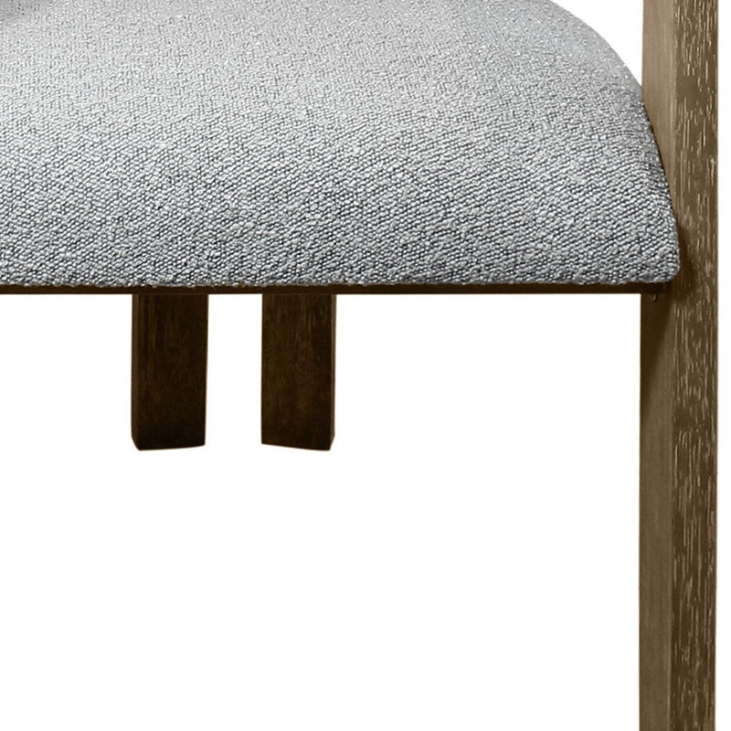 Chaise rembourrée grise et brune, Gris