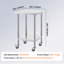 Table de travail en acier inoxydable, hauteur de 38 pouces, tablette réglable, roulettes incluses-1616522681