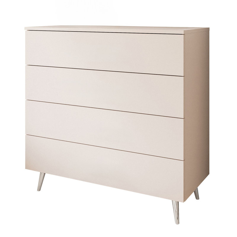 Chest of drawers Aura Kashmir 4S with drawers, Cashmere/silver chrome