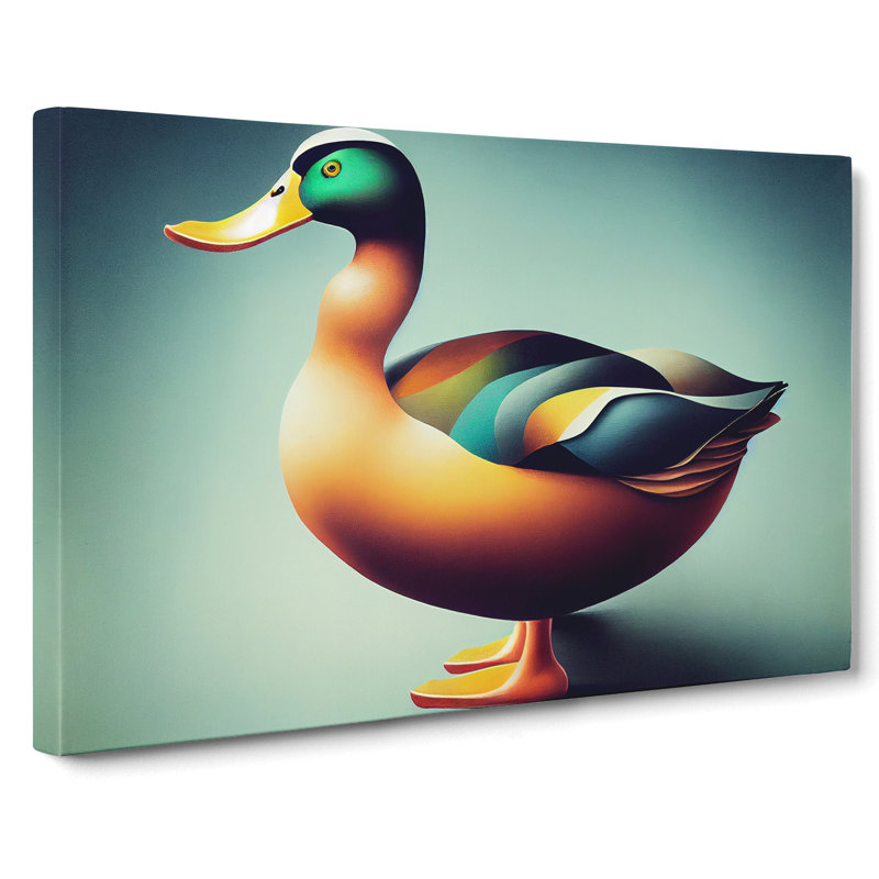 Fascinating Duck - Wrapped Canvas, 50cm H x 76cm W x 3cm D