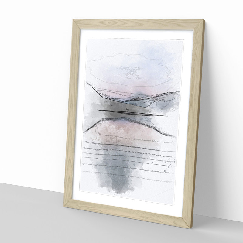 Italian Lake - Single Picture Frame Painting on MDF, 45cm H x 33cm W x 2cm D, Oak Framed
