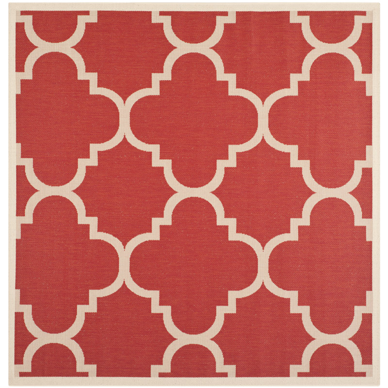 Herefordshire Performance Geometric Indoor/Outdoor Area Rug, Square 6'7"