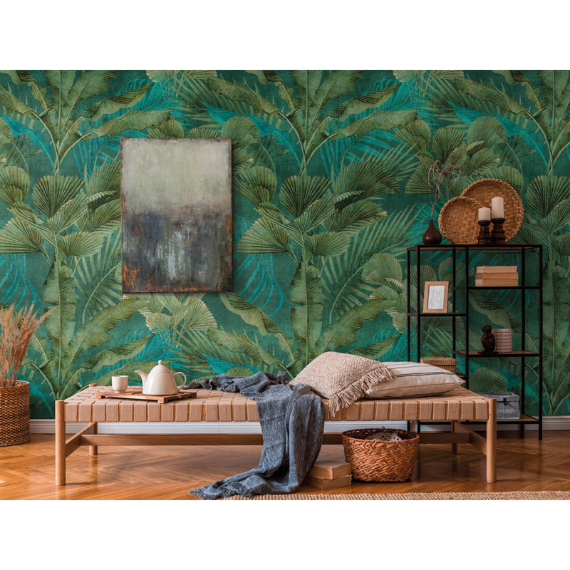 Papier peint Marchita, Turquoise / Vert