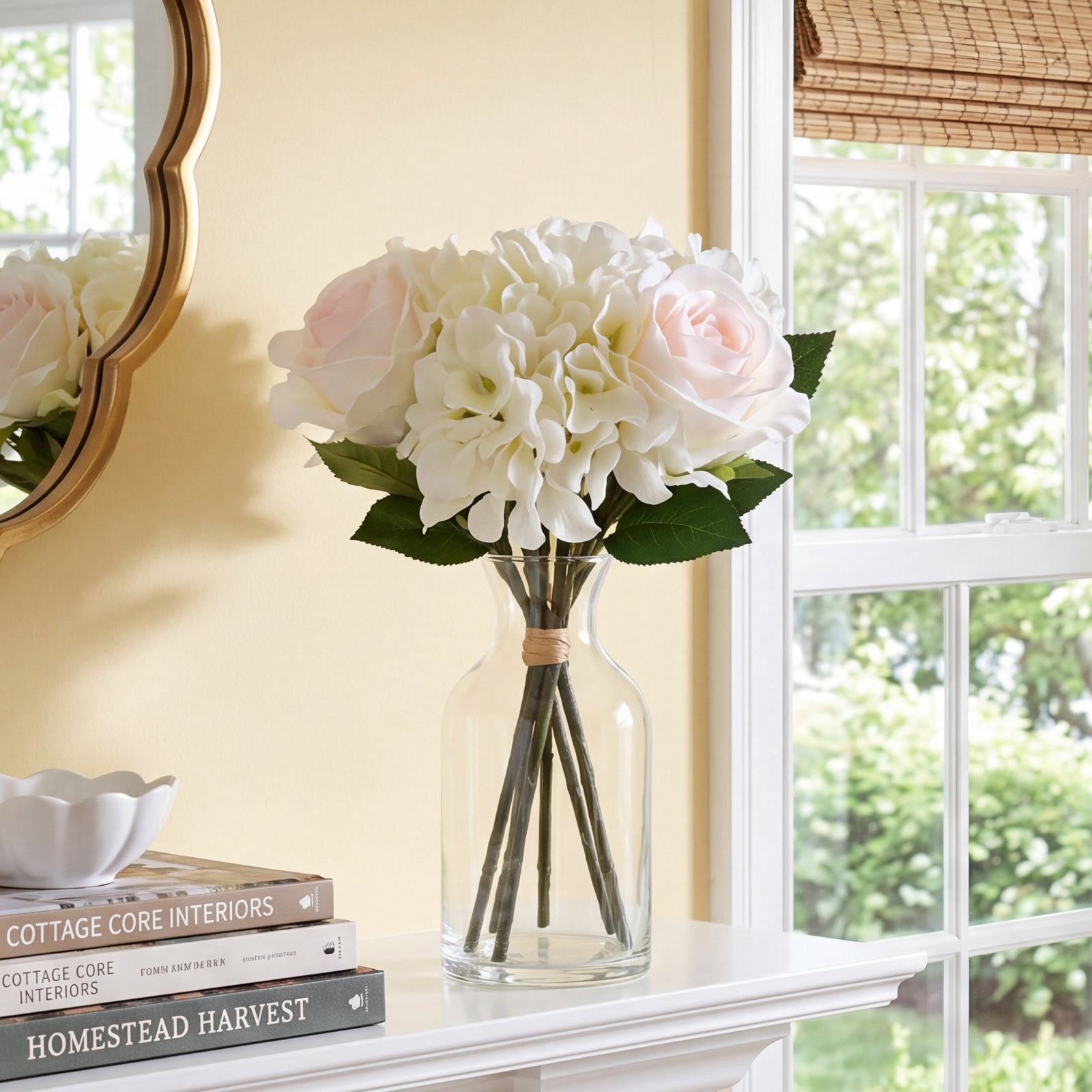 Rose Hydrangea Floral Stems, White
