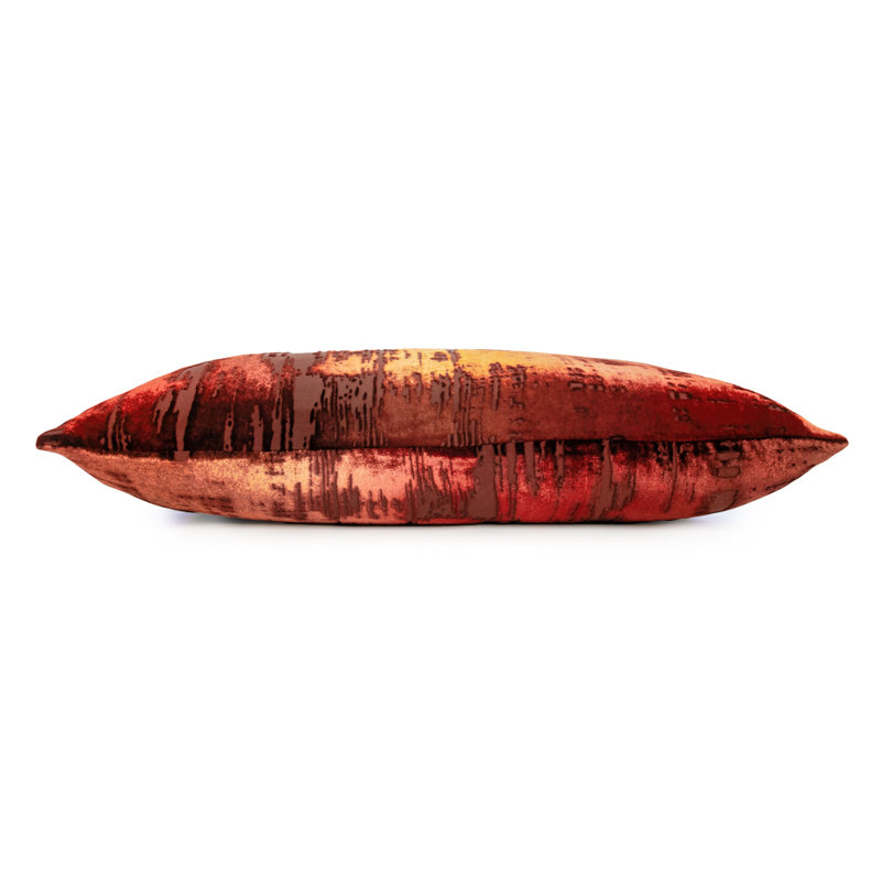 Brush Stroke Lumbar Pillow Cover & Insert, Paprika, 14" H x 20" W