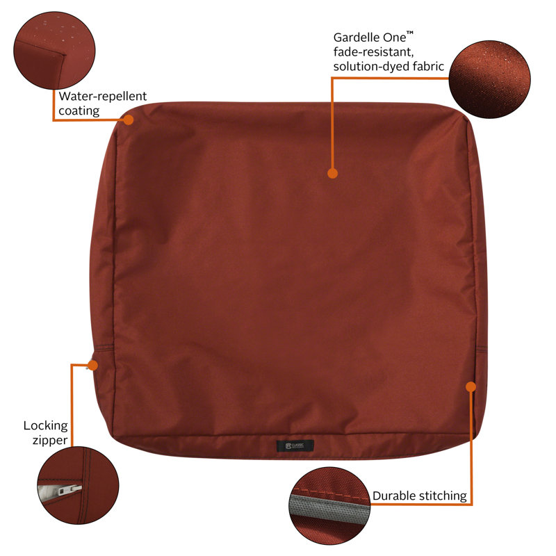 Jaylon Outdoor Dining Chair Cushion Cover, Spice, 21" W x 20" D