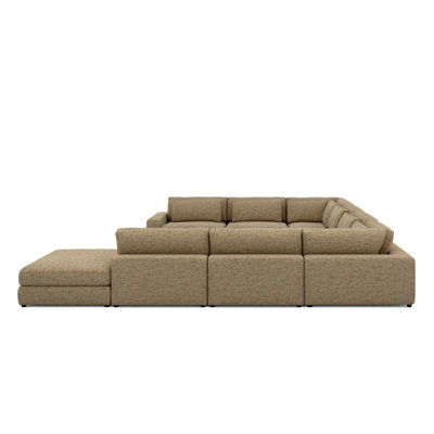 Aileen Upholstered 170 " U-Shaped Corner Sectional with Ottoman