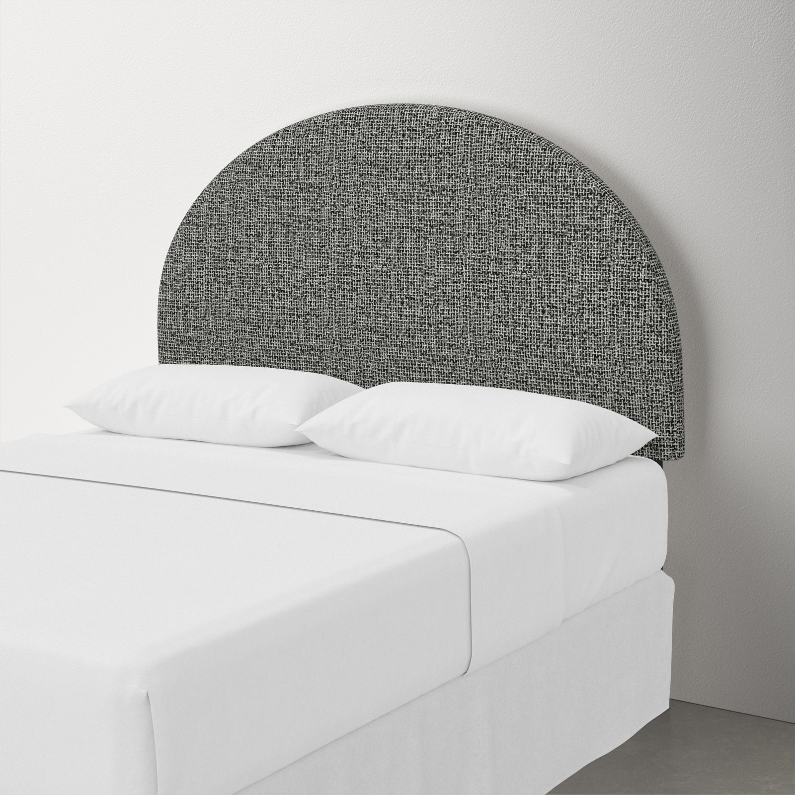 Fabria Upholstered Headboard, Twin, Modern Pepper Tweed