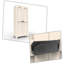 Armoire de rangement haute autoportante moderne verrouillable avec tablettes réglables et portes arquées