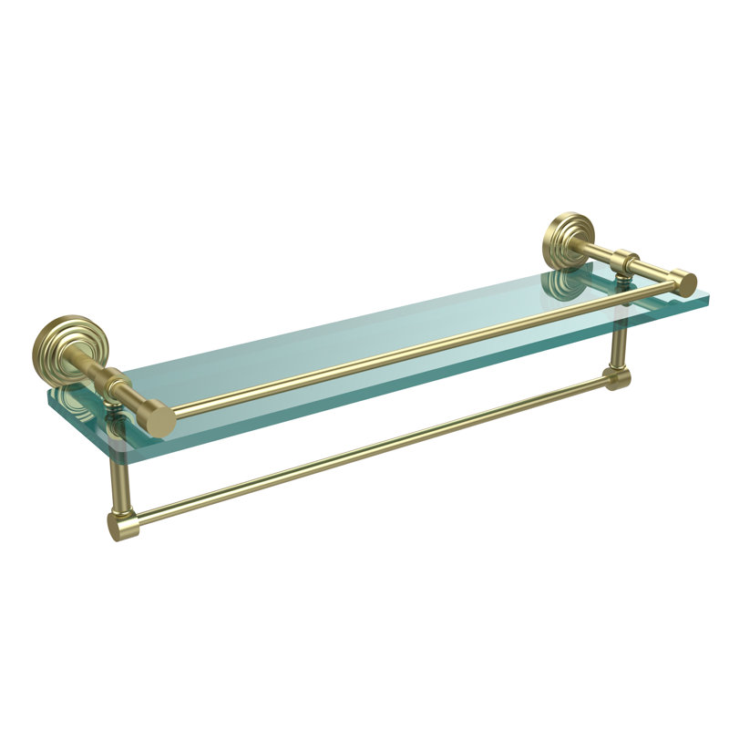Beresford Bracket Shelf with Towel Bar, Satin Brass, 5" H x 22" W x 5" D