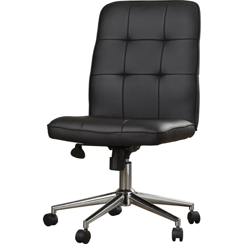 ErgoFlex Black CaressoftPlus Armless Task Chair with Swivel Base