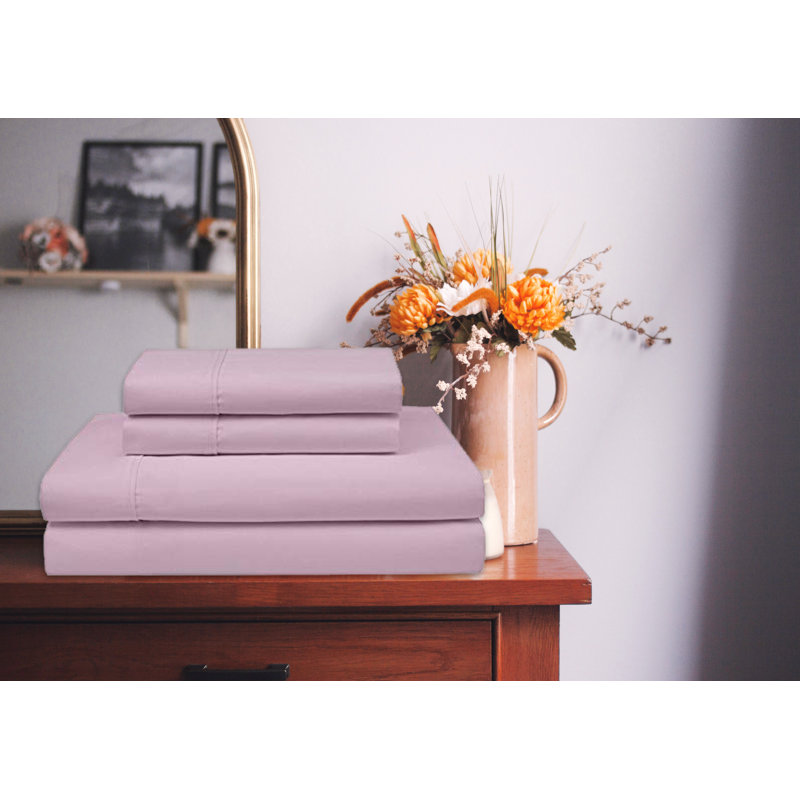 Sheet Set, Full Sheet Set + Fitted Sheet + 2 Pillowcases, Purple
