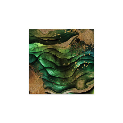 Texture de marbre vert et or par Ut Art - impression non encadrée